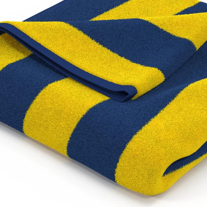 3D model Beach Towel 2 Yellow