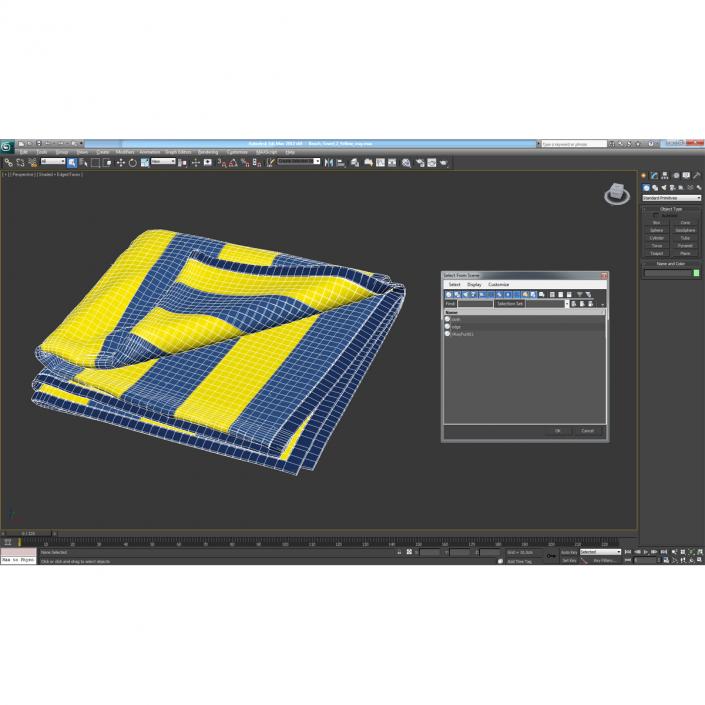 3D model Beach Towel 2 Yellow