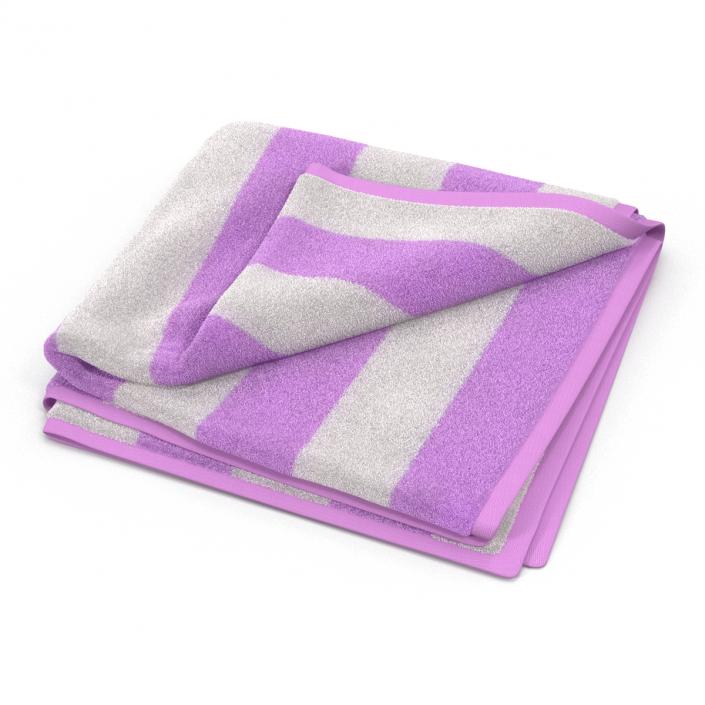 3D Beach Towel 2 Pink model