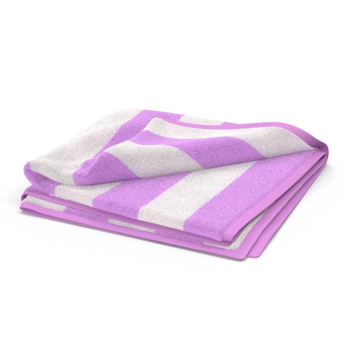 3D Beach Towel 2 Pink model