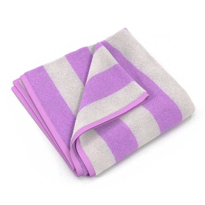 3D Beach Towel 2 Pink model