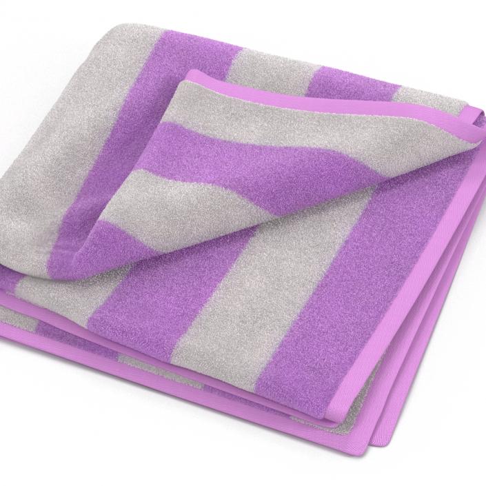 3D Beach Towel 2 Pink model