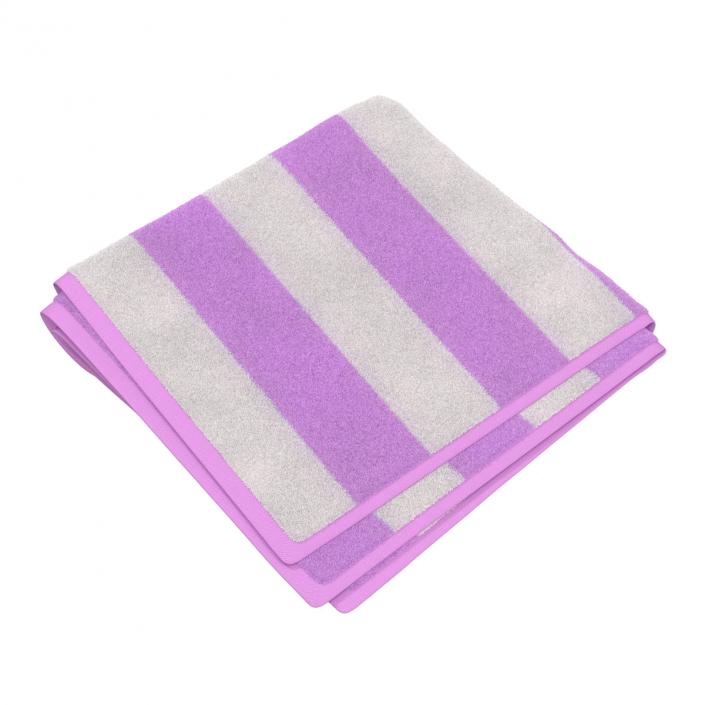 3D Beach Towel 2 Pink model