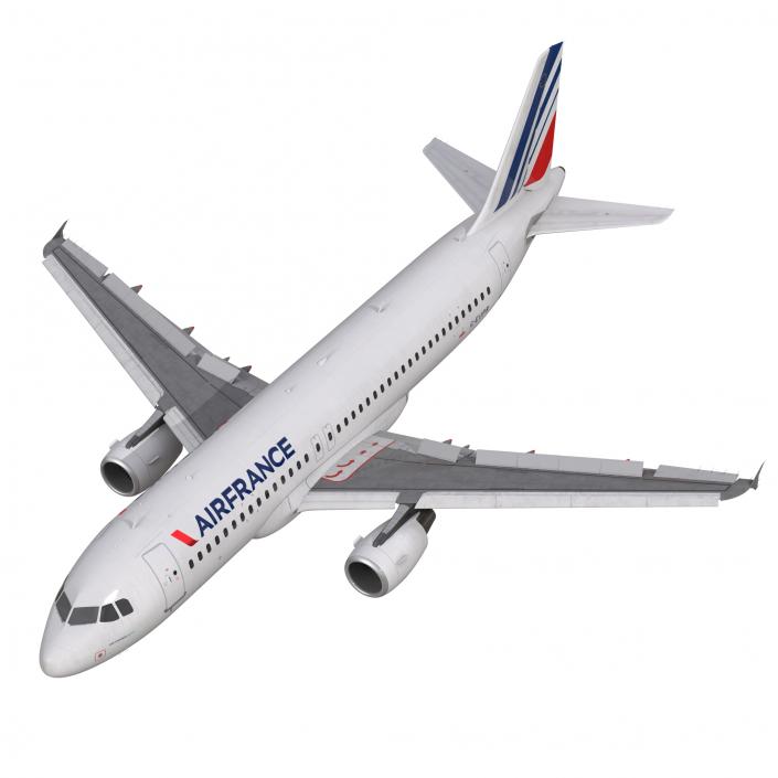 Airbus A320 Air France Rigged 3D model