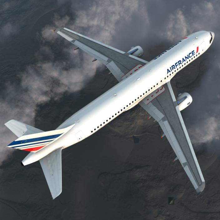 Airbus A320 Air France Rigged 3D model