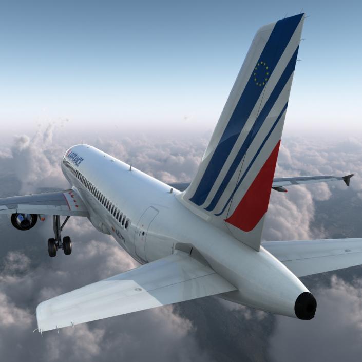 Airbus A320 Air France Rigged 3D model