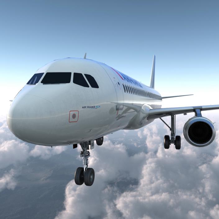 Airbus A320 Air France Rigged 3D model