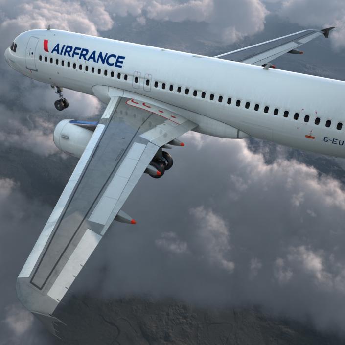 Airbus A320 Air France Rigged 3D model