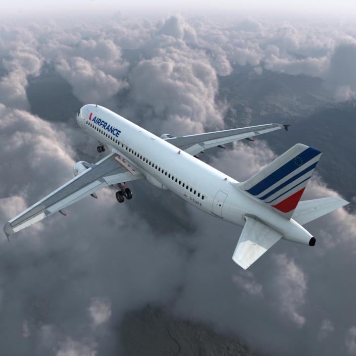 Airbus A320 Air France Rigged 3D model