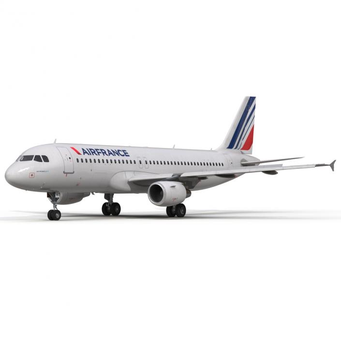 Airbus A320 Air France Rigged 3D model