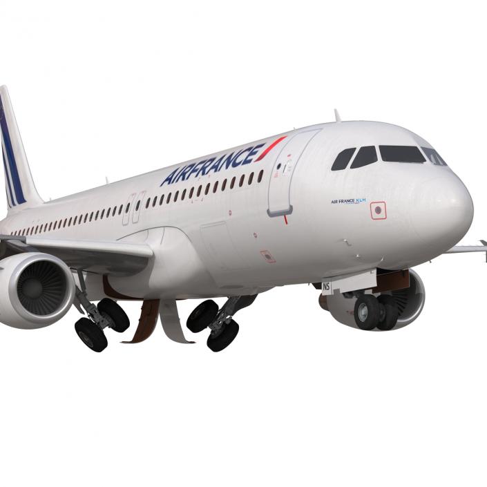 Airbus A320 Air France Rigged 3D model