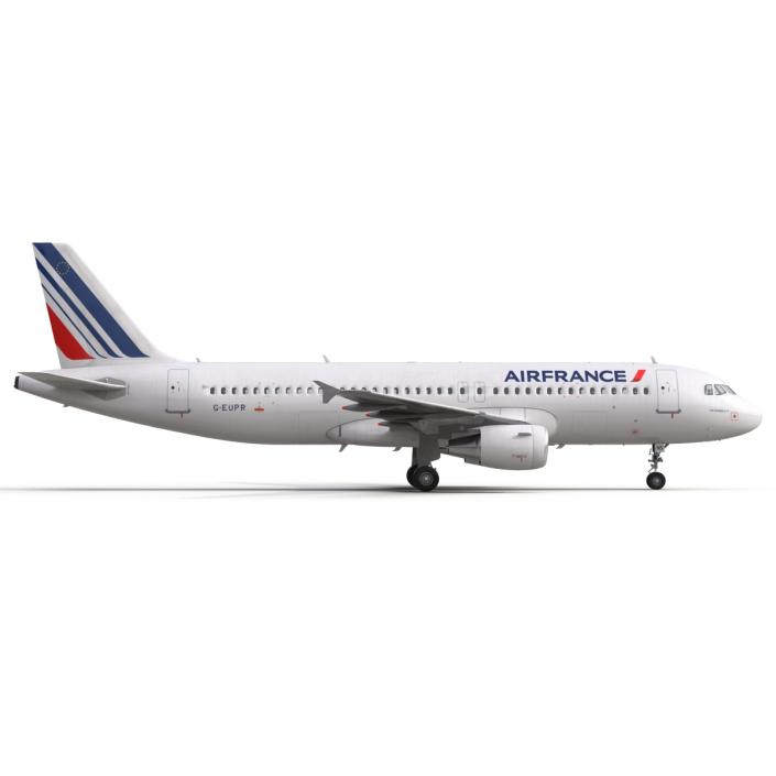 Airbus A320 Air France Rigged 3D model