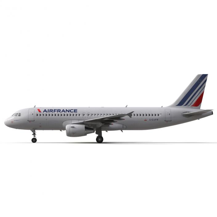 Airbus A320 Air France Rigged 3D model