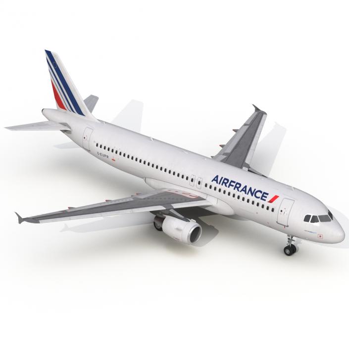 Airbus A320 Air France Rigged 3D model