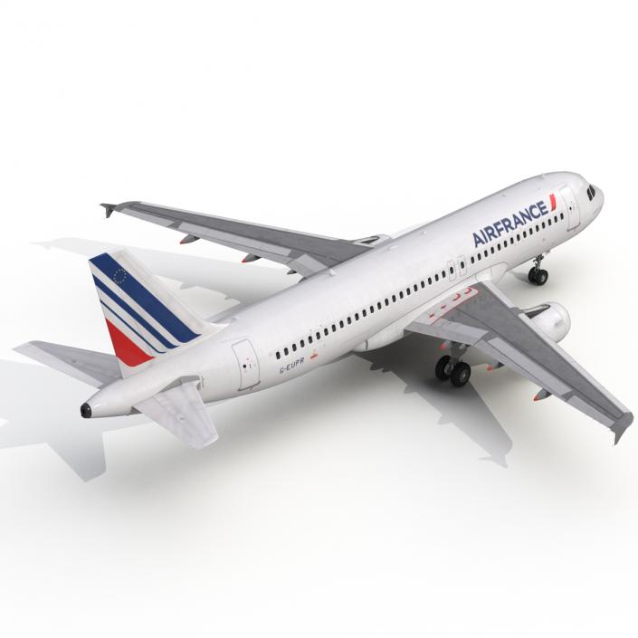 Airbus A320 Air France Rigged 3D model