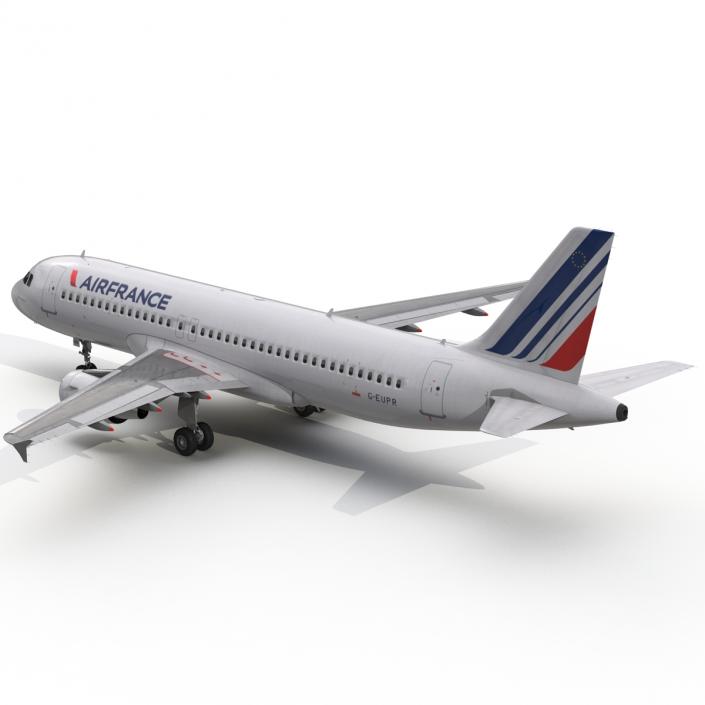 Airbus A320 Air France Rigged 3D model