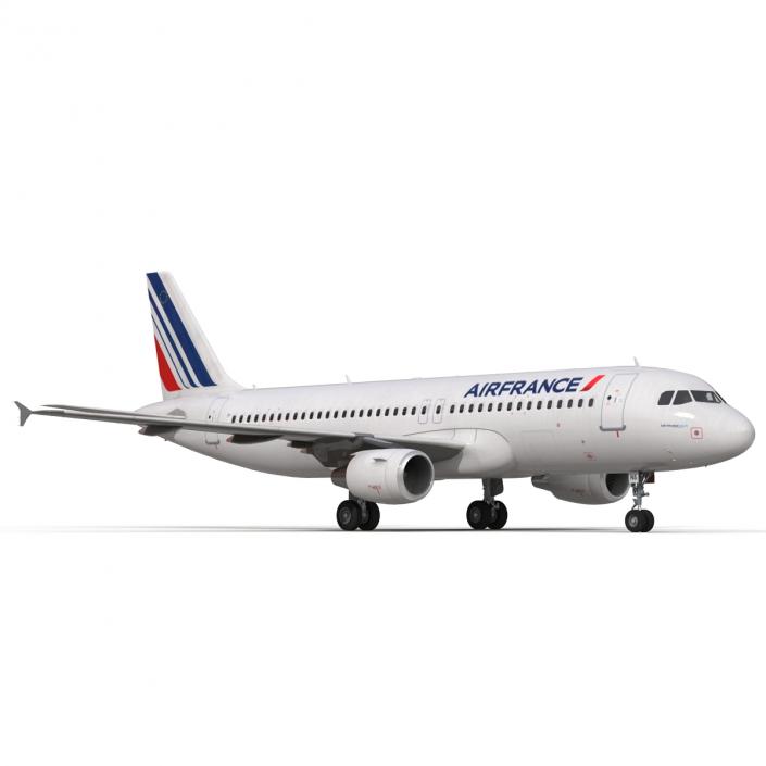 Airbus A320 Air France Rigged 3D model