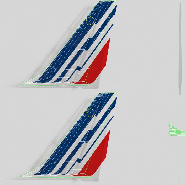 Airbus A320 Air France Rigged 3D model