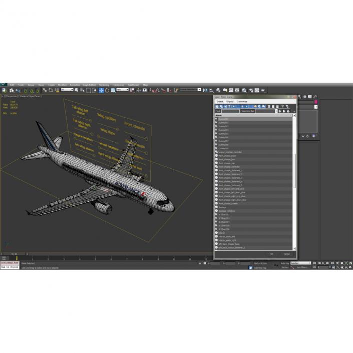 Airbus A320 Air France Rigged 3D model