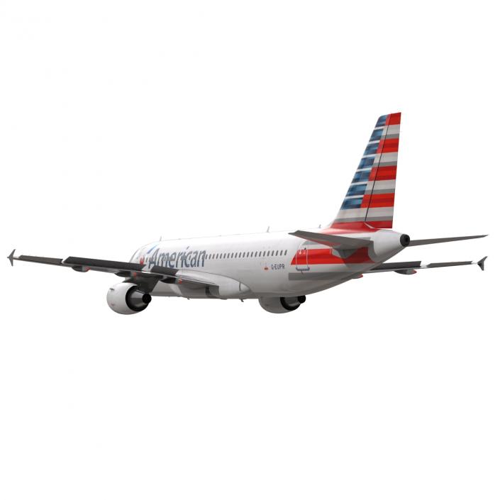 3D Airbus A320 American Airlines Rigged