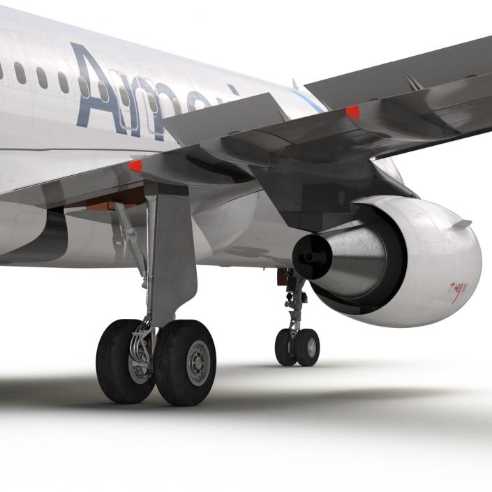 3D Airbus A320 American Airlines Rigged