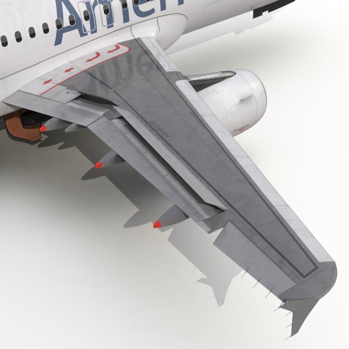 3D Airbus A320 American Airlines Rigged