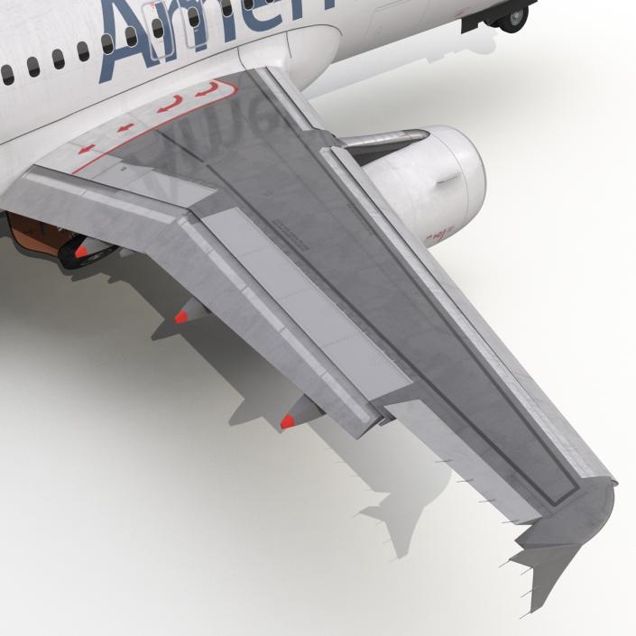 3D Airbus A320 American Airlines Rigged