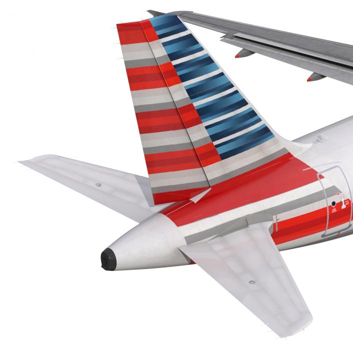 3D Airbus A320 American Airlines Rigged