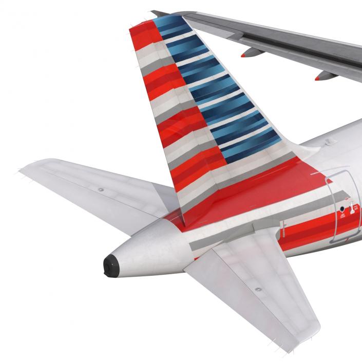 3D Airbus A320 American Airlines Rigged