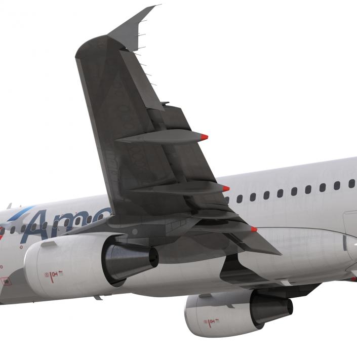 3D Airbus A320 American Airlines Rigged