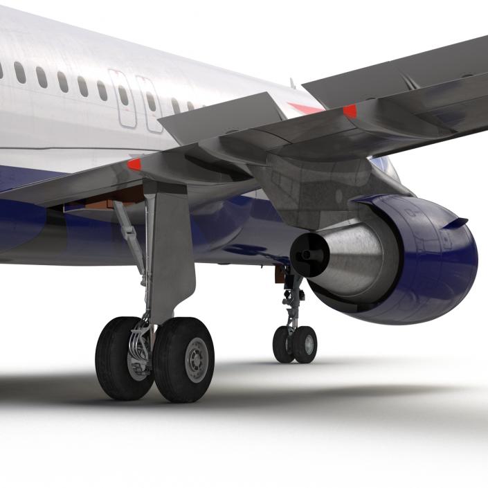 Airbus A320 British Airways Rigged 3D model