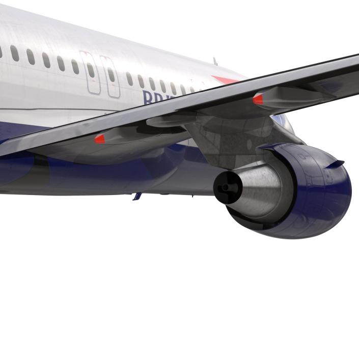 Airbus A320 British Airways Rigged 3D model