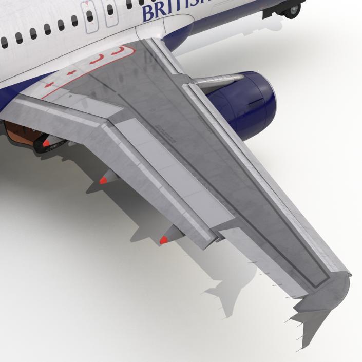 Airbus A320 British Airways Rigged 3D model