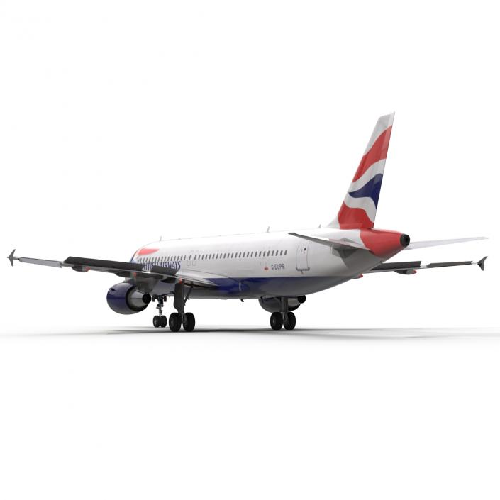 Airbus A320 British Airways Rigged 3D model