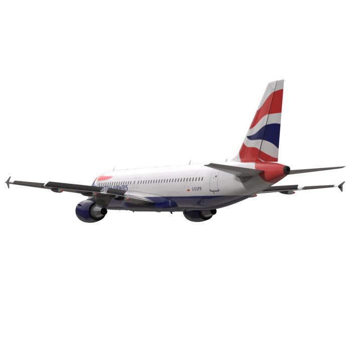 Airbus A320 British Airways Rigged 3D model