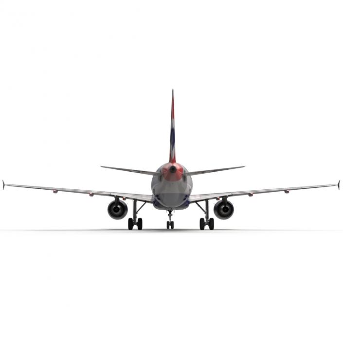 Airbus A320 British Airways Rigged 3D model