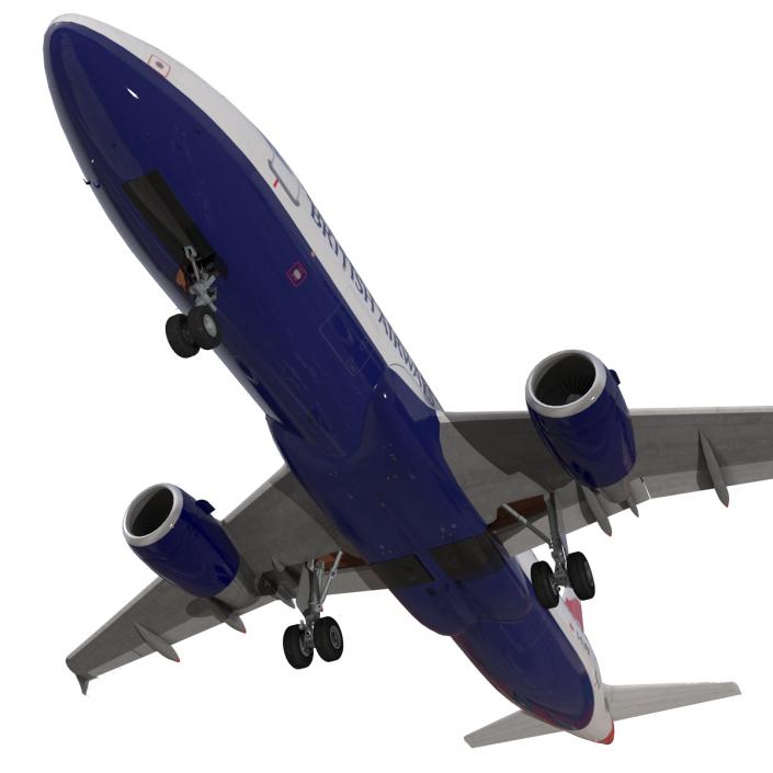 Airbus A320 British Airways Rigged 3D model