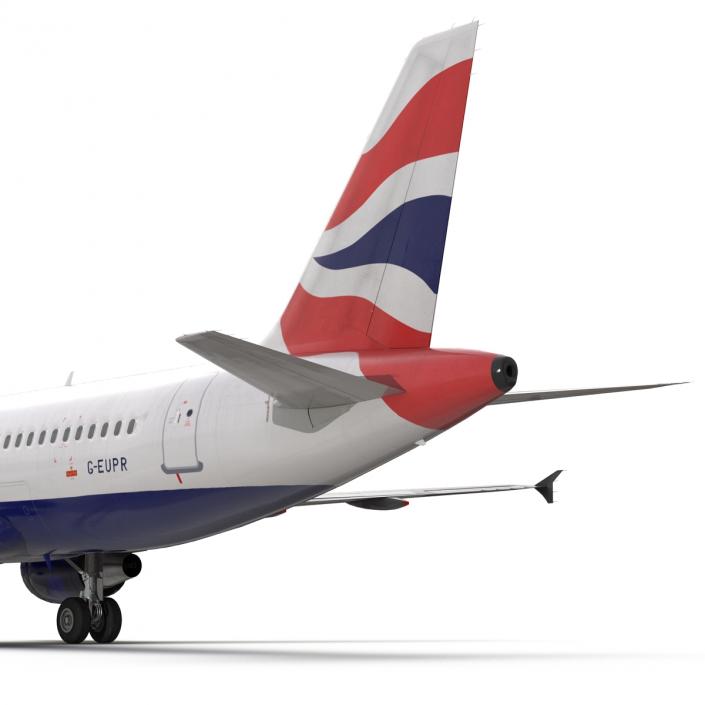 Airbus A320 British Airways Rigged 3D model