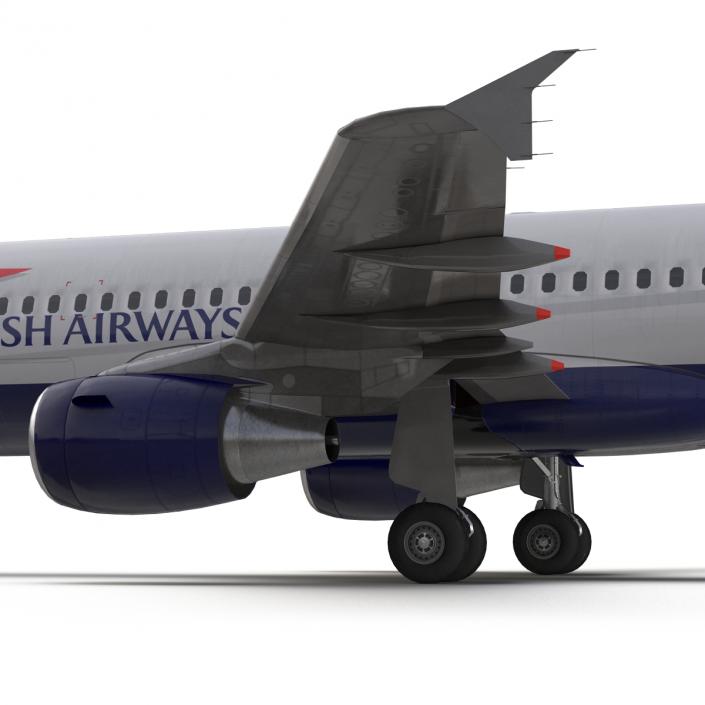 Airbus A320 British Airways Rigged 3D model