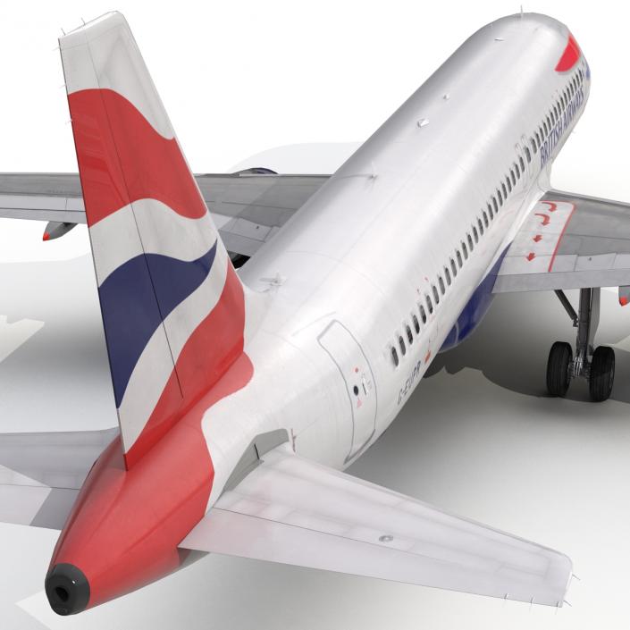 Airbus A320 British Airways Rigged 3D model