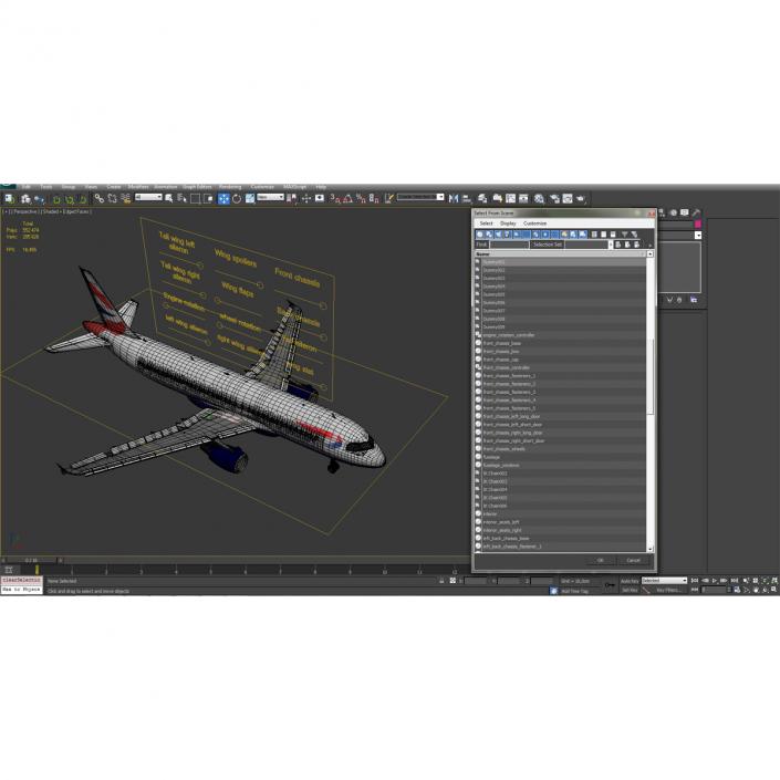 Airbus A320 British Airways Rigged 3D model