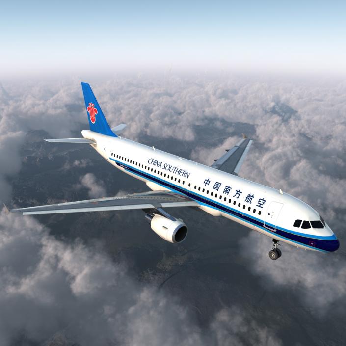 Airbus A320 China Southern Airlines Rigged 3D