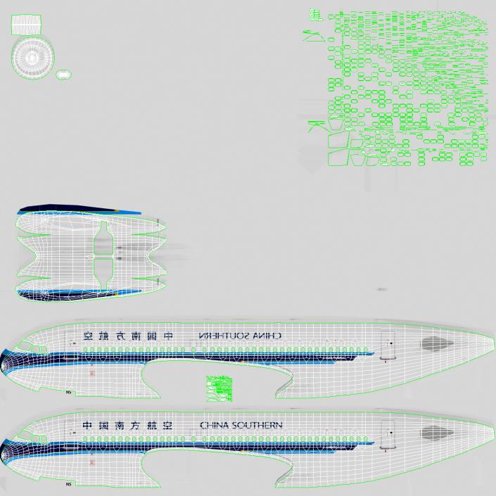 Airbus A320 China Southern Airlines Rigged 3D