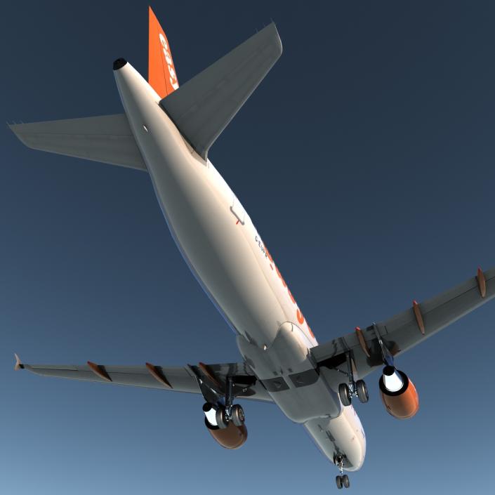 3D Airbus A320 EasyJet Rigged