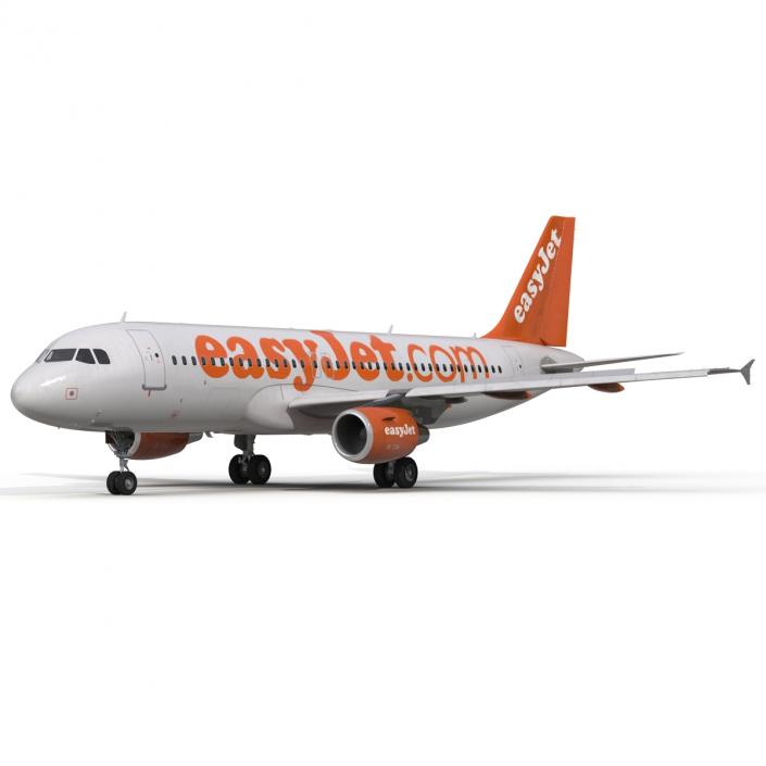 3D Airbus A320 EasyJet Rigged