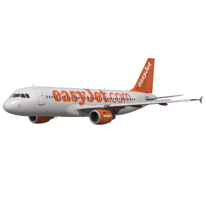 3D Airbus A320 EasyJet Rigged