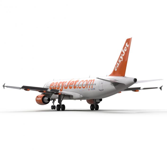 3D Airbus A320 EasyJet Rigged