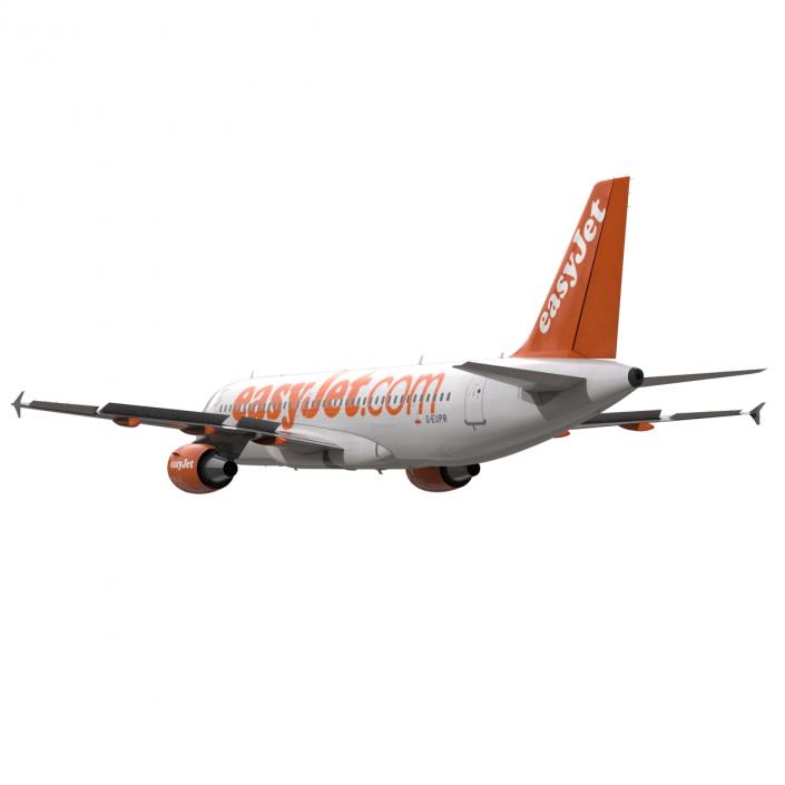 3D Airbus A320 EasyJet Rigged