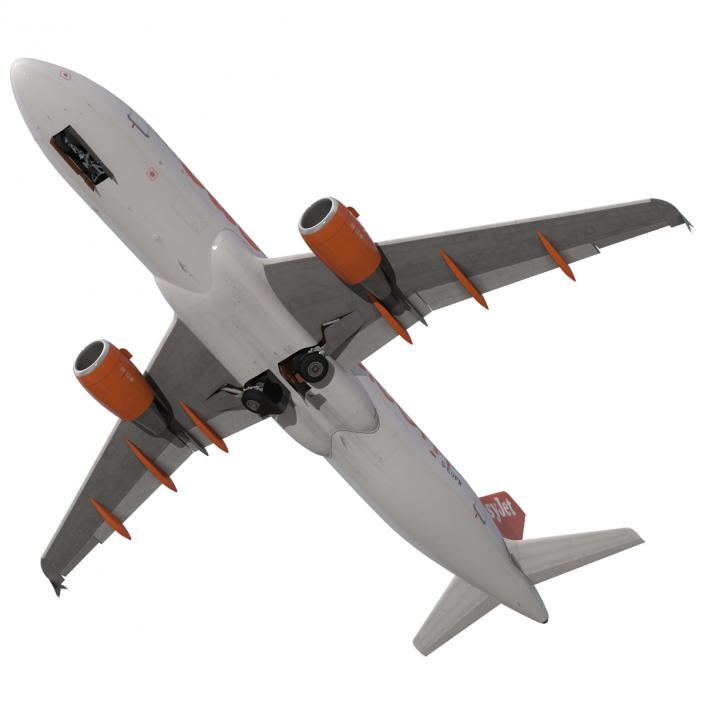 3D Airbus A320 EasyJet Rigged