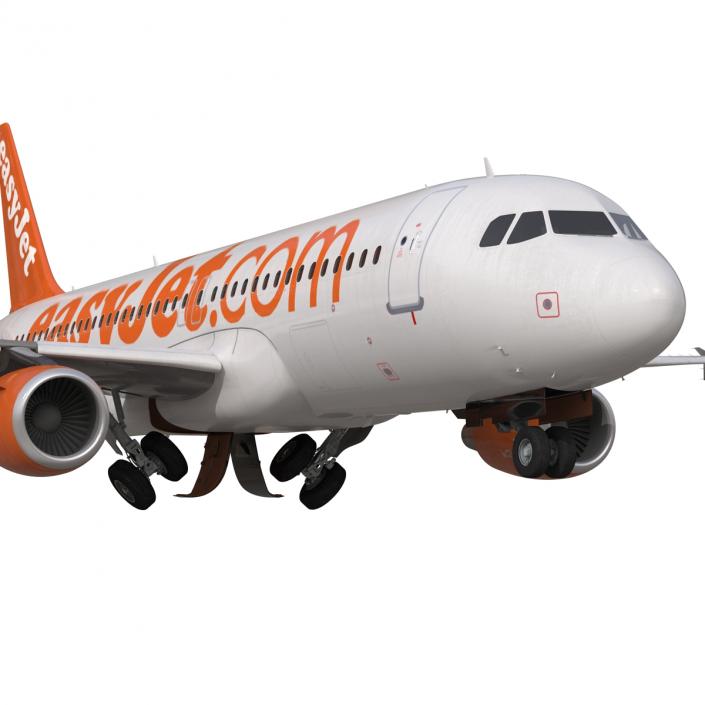 3D Airbus A320 EasyJet Rigged